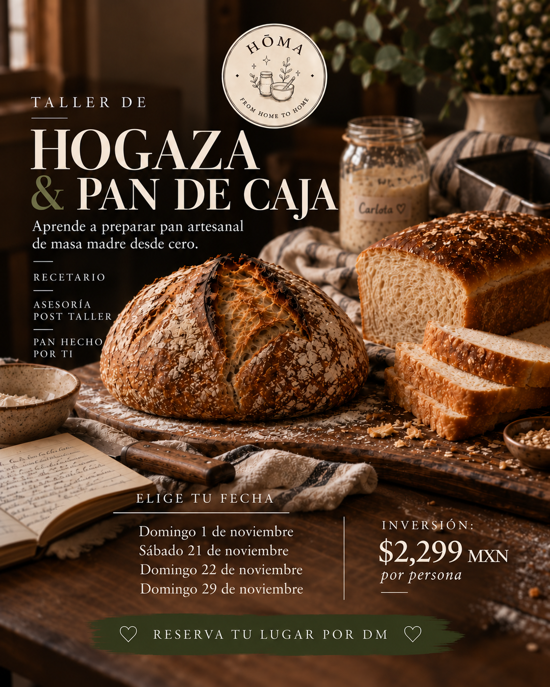 Taller Pan de Caja & Hogaza de Masa Madre